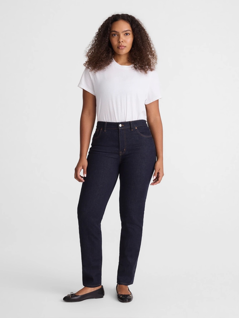 Madewell The Curvy Jules Slim-Straight Jean in Rinse Wash